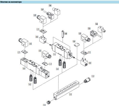 Пневмораспределитель электропневматический MLH-5-1/4-B 