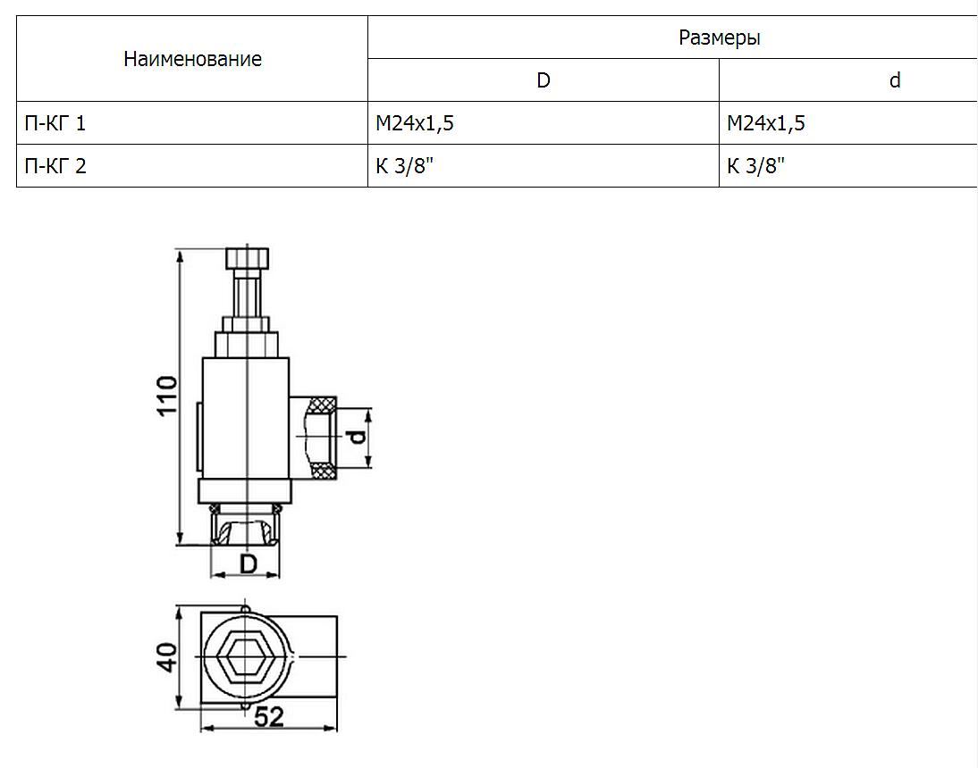 Пневмоклапан предельного давления П-КГ
