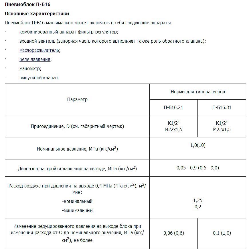 Пневмоблок П-Б 16