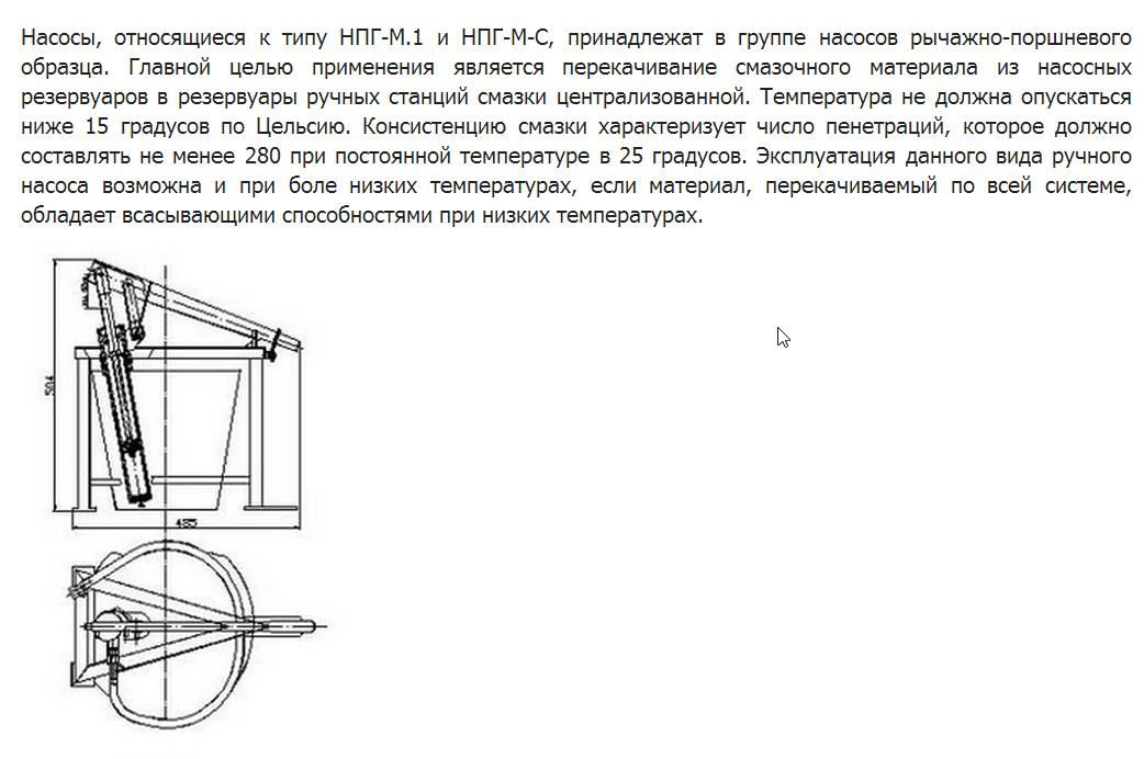 Насос ручной типа НПГ-М